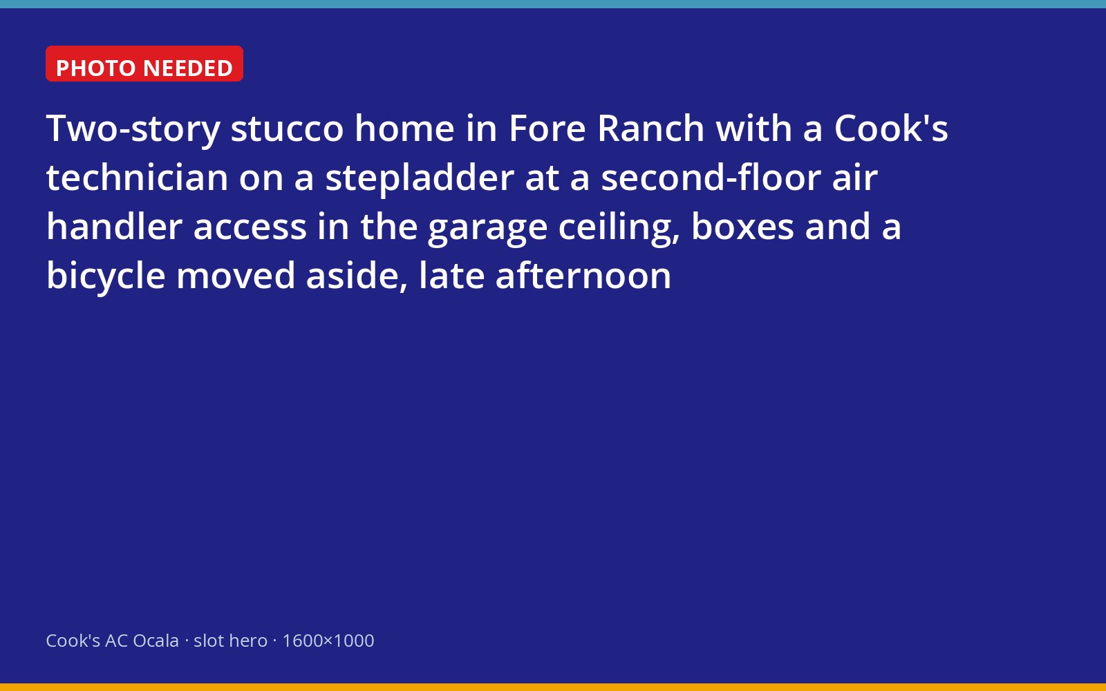 Technician accessing an upstairs air handler through a garage ceiling hatch in a Fore Ranch home