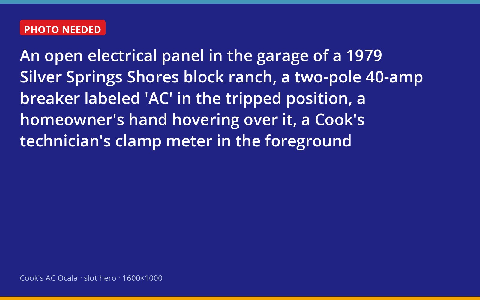 Tripped air conditioner breaker in the panel of a Silver Springs Shores home