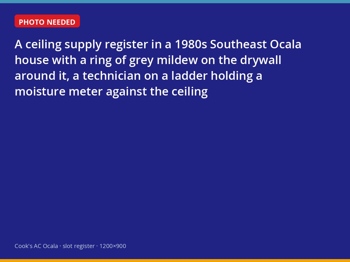 Mildew ring around a ceiling register in a Southeast Ocala home