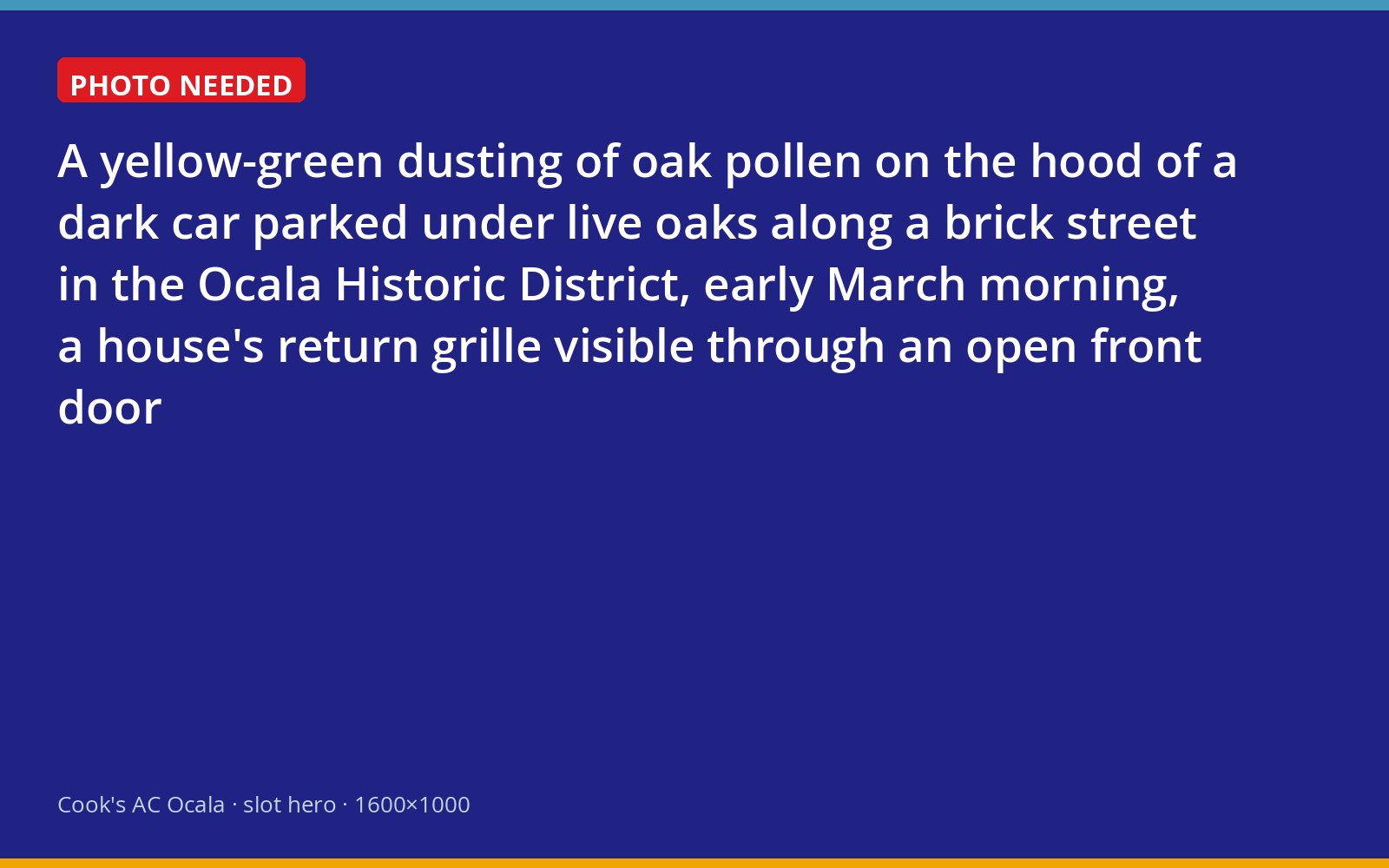 Oak pollen coating a car under live oaks in the Ocala Historic District