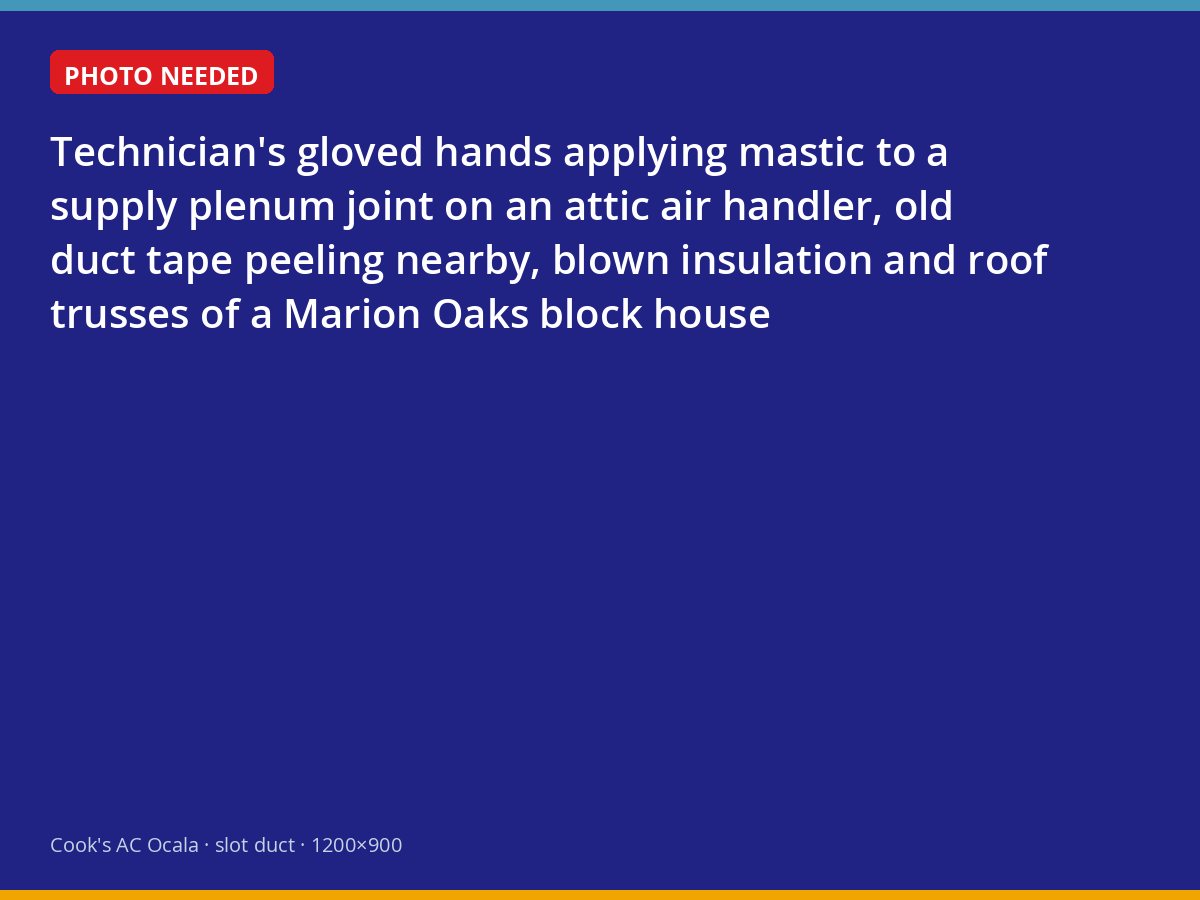 Sealing duct joints at an attic air handler in a Marion Oaks home
