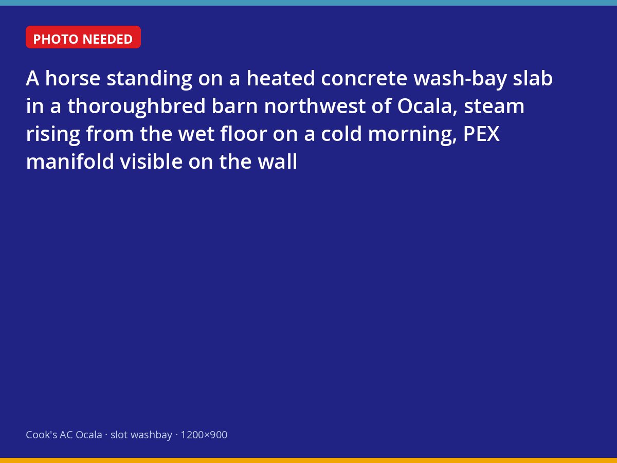 Radiant-heated wash bay in a Marion County horse barn