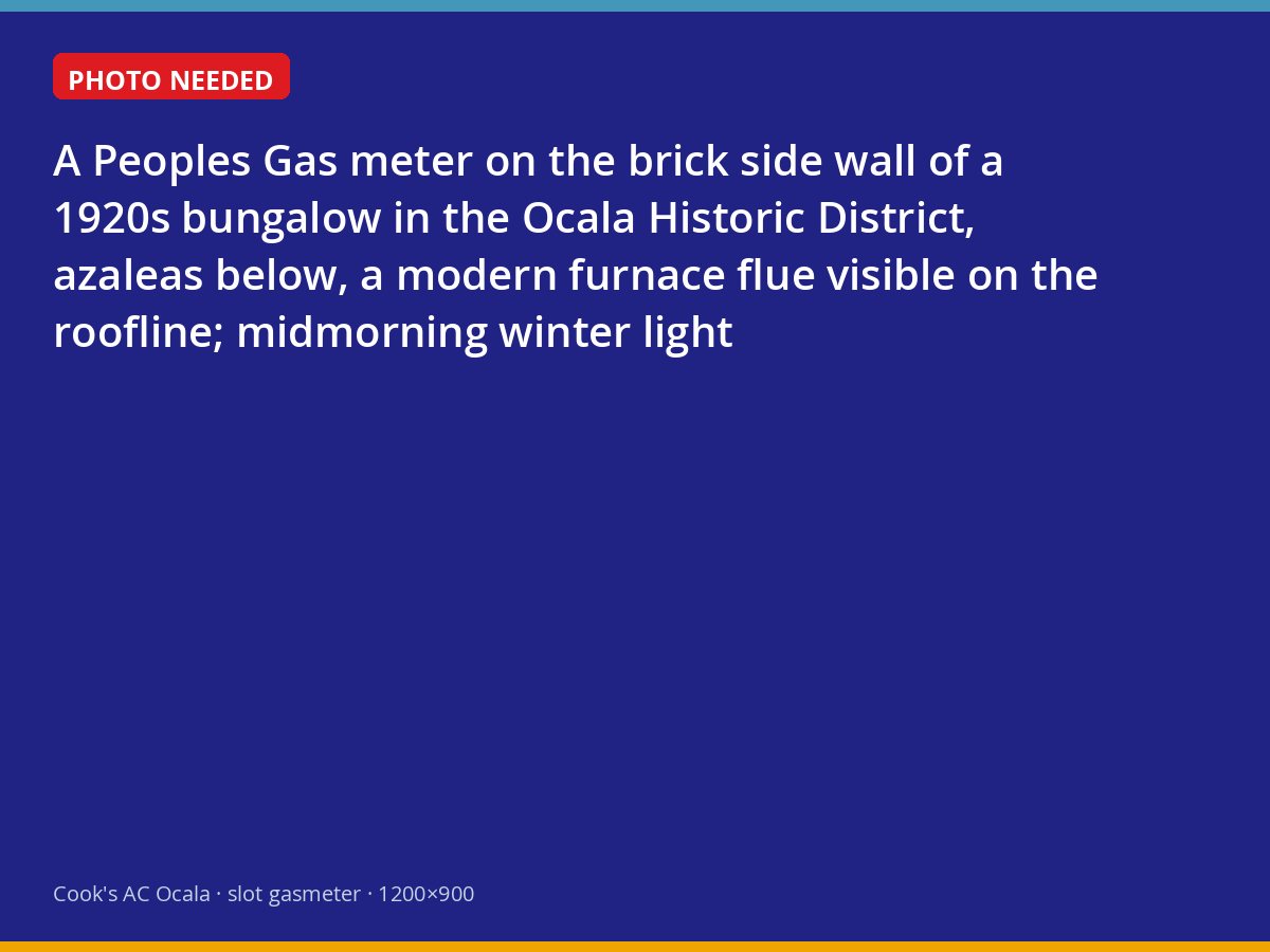 Natural gas meter on a historic Ocala bungalow