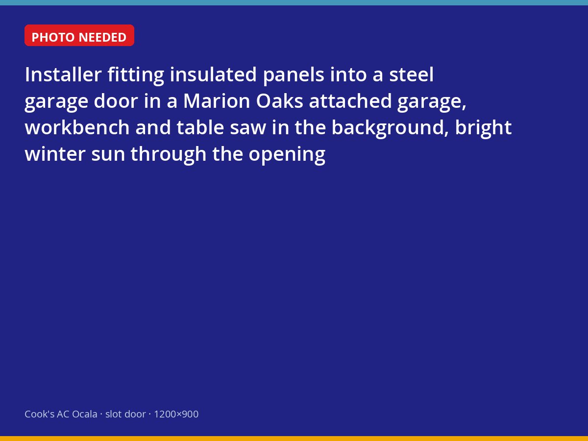 Insulating a garage door in a Marion Oaks workshop before adding a heater