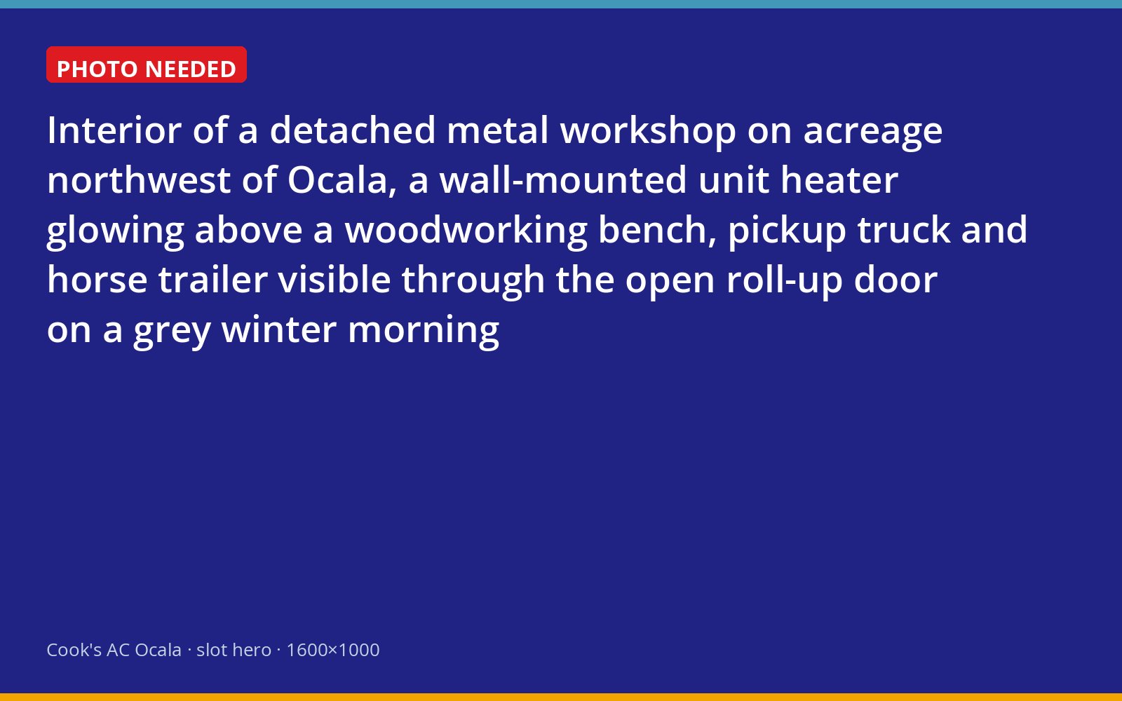 Wall-mounted garage heater warming a workshop on a Marion County farm property