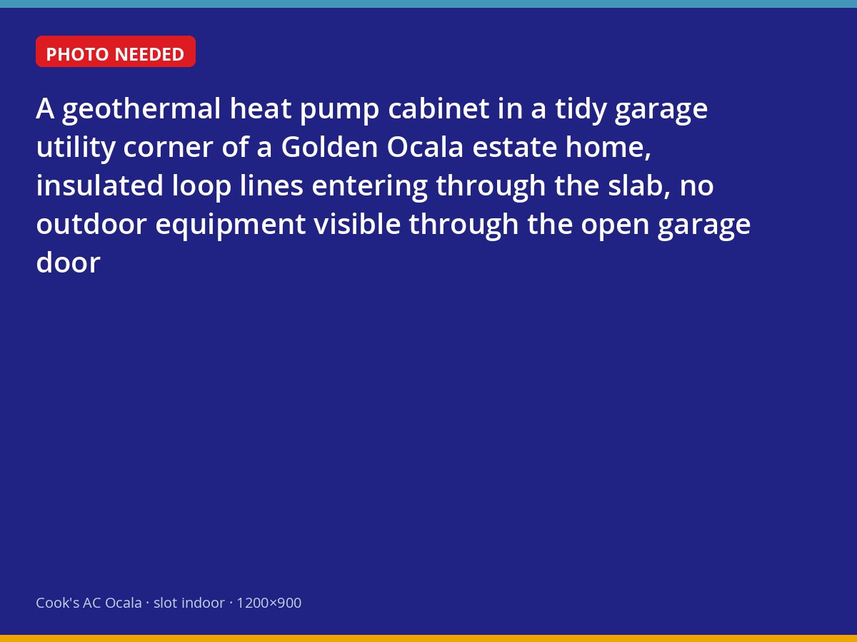 Indoor geothermal heat pump in a Golden Ocala garage