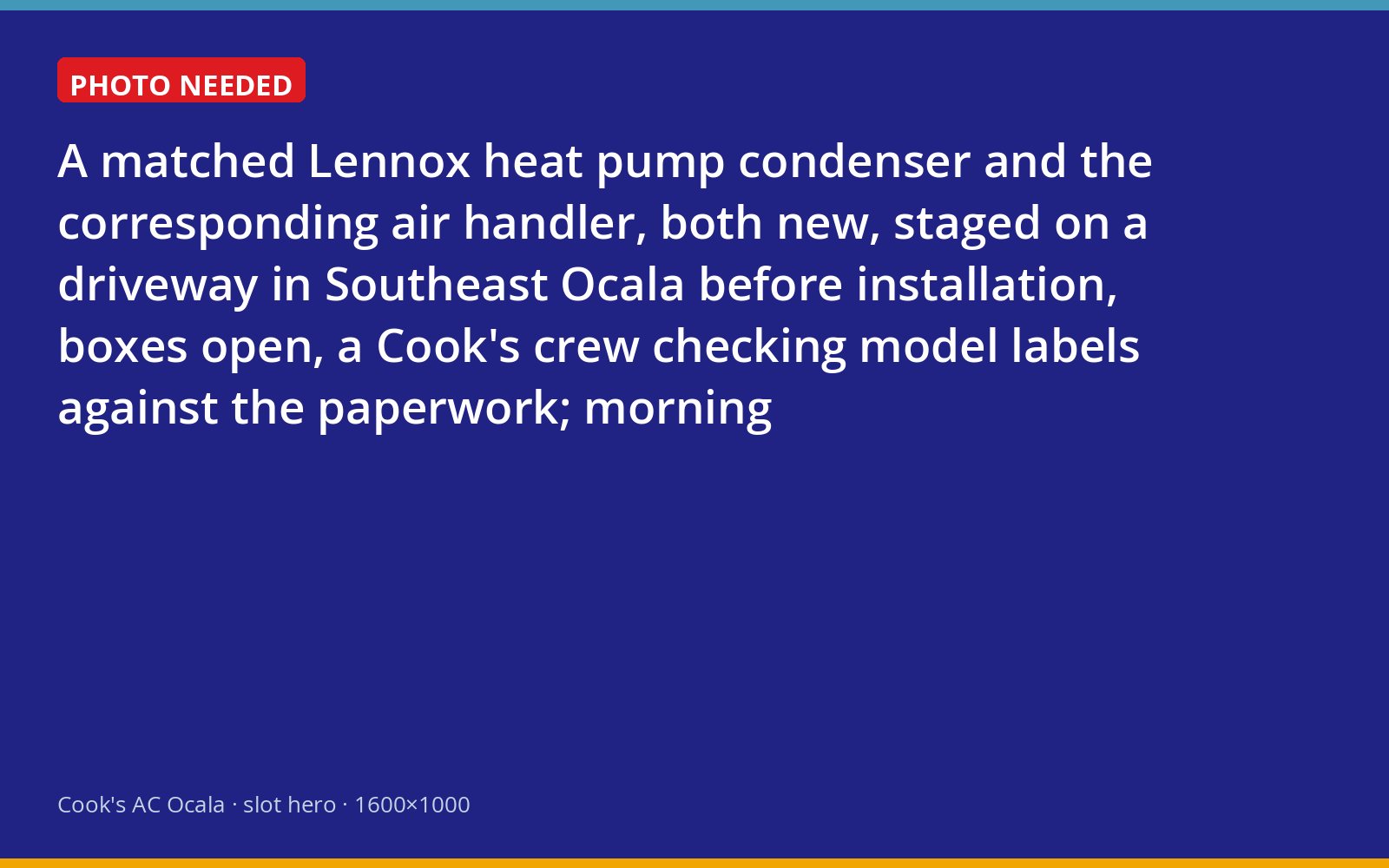 Matched Lennox outdoor unit and air handler staged before installation at a Southeast Ocala home