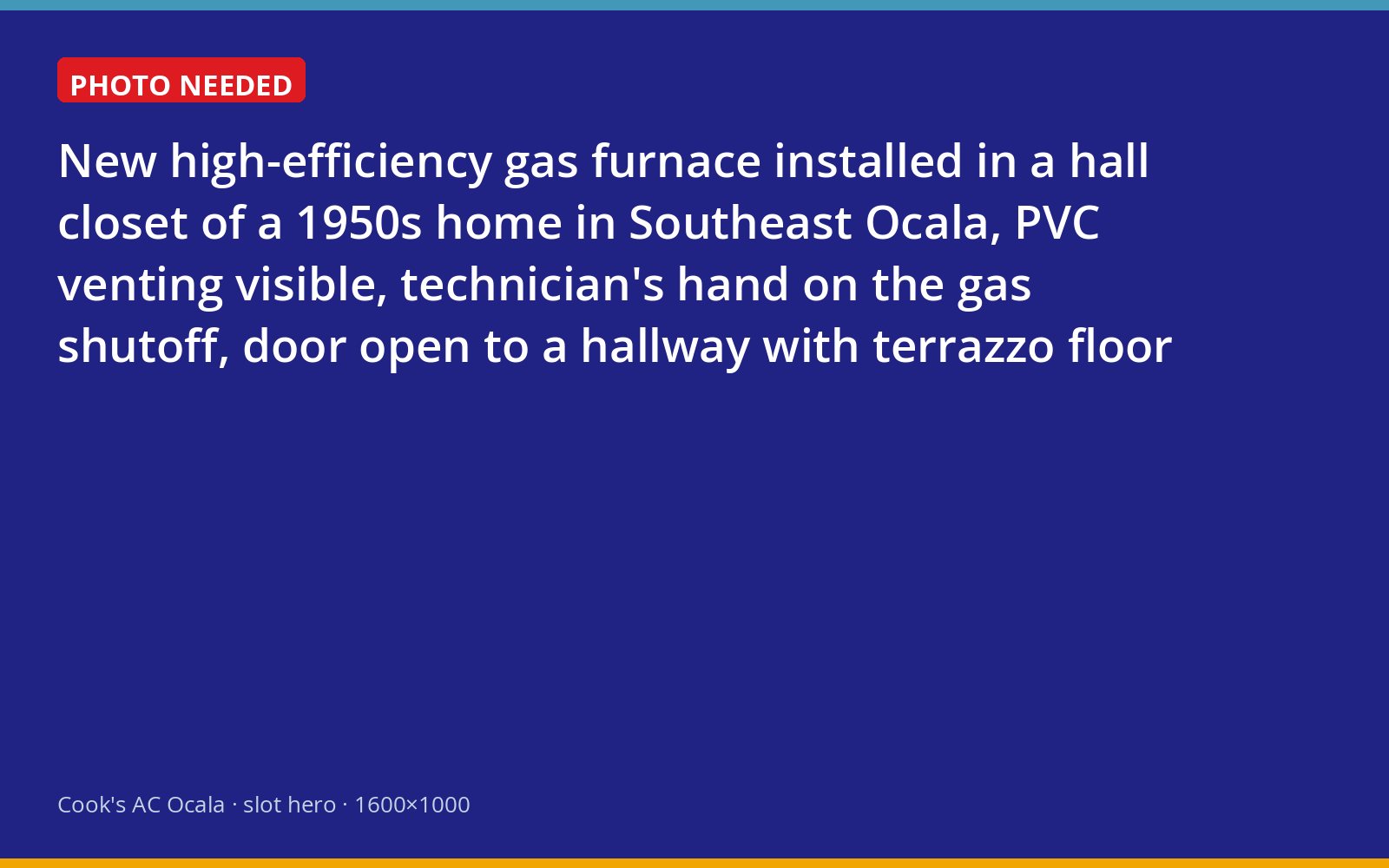 New gas furnace installed in a hall closet of a Southeast Ocala home