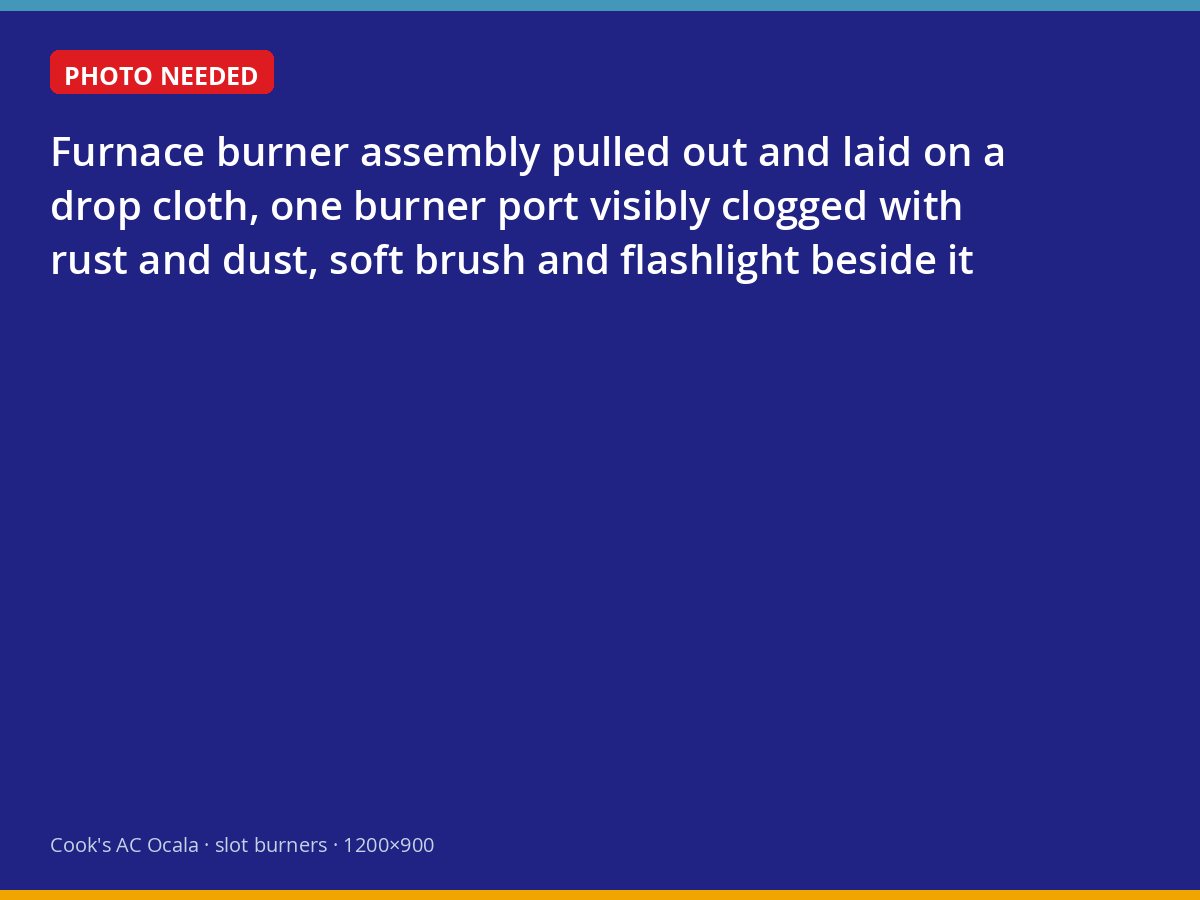 Furnace burners removed for cleaning during an Ocala fall inspection