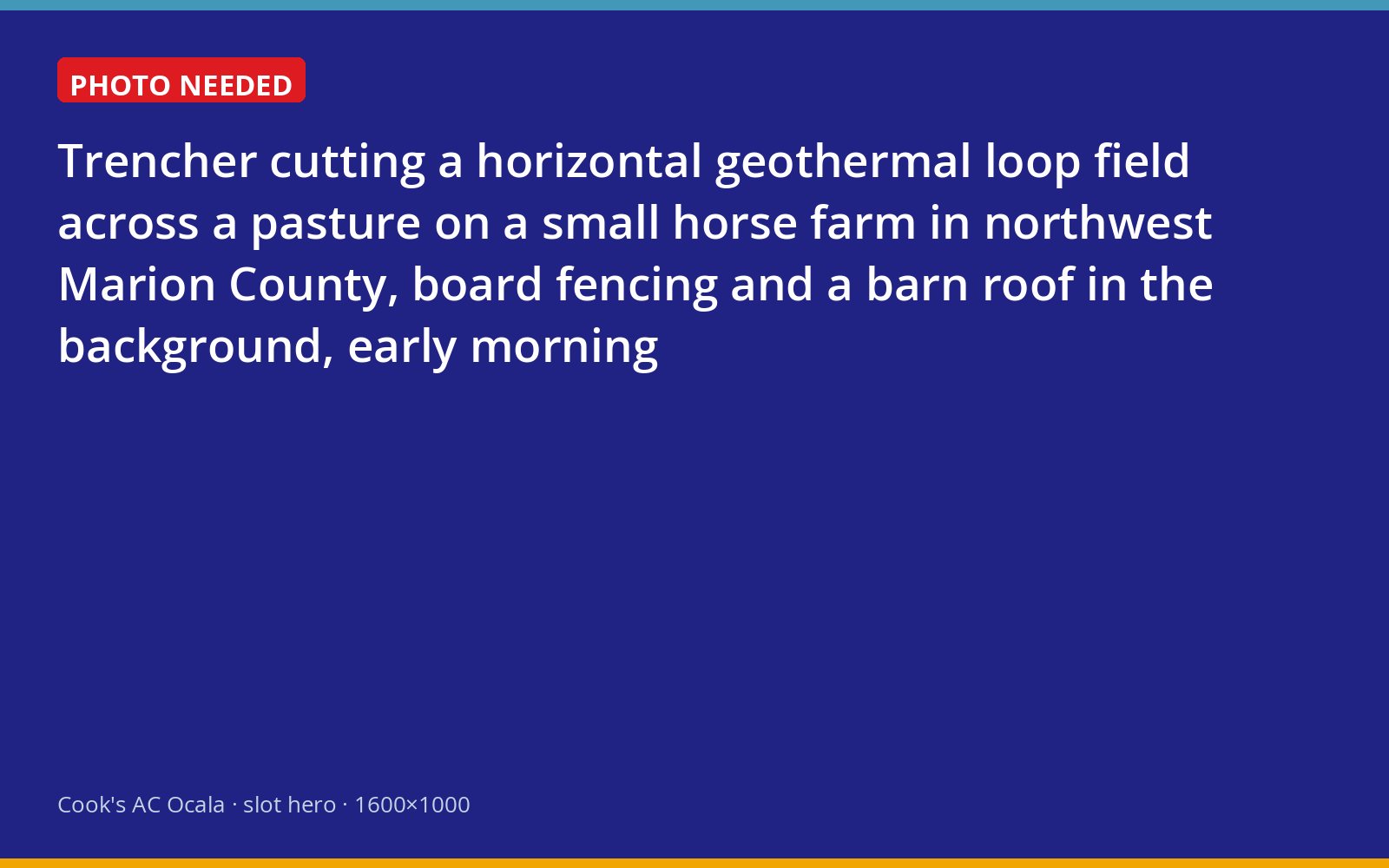 Horizontal geothermal loop trenches being cut on a horse property in northwest Marion County