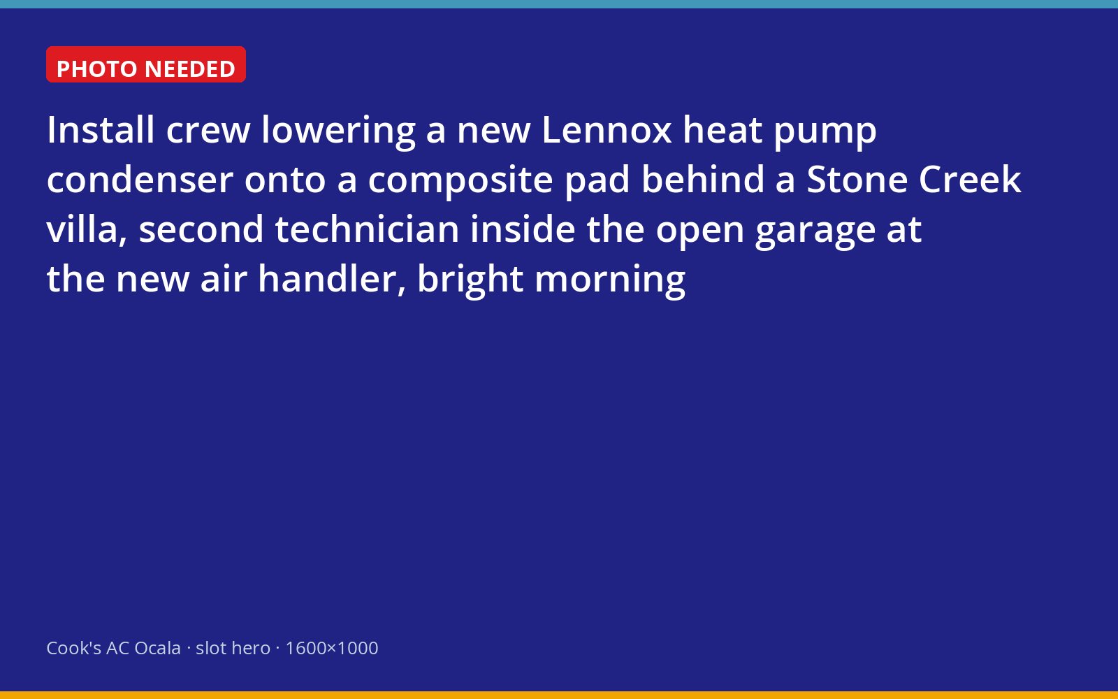 Cook's crew installing a new Lennox heat pump at a Stone Creek home in southwest Ocala