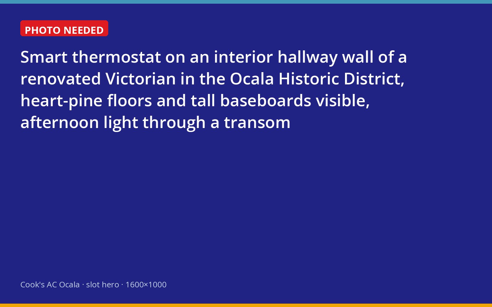 Smart thermostat installed in the hallway of an Ocala Historic District home